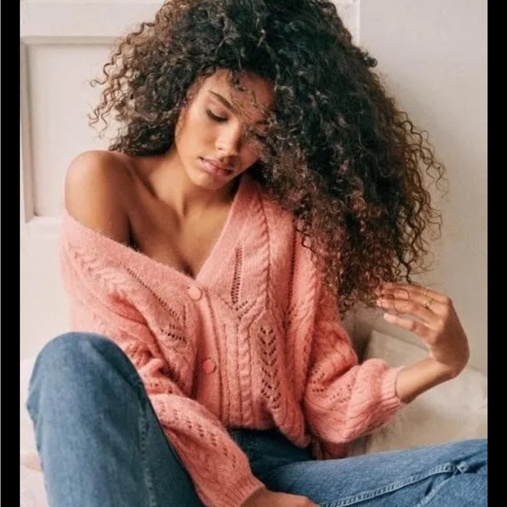 Sezane Pink Augustino Cardigan